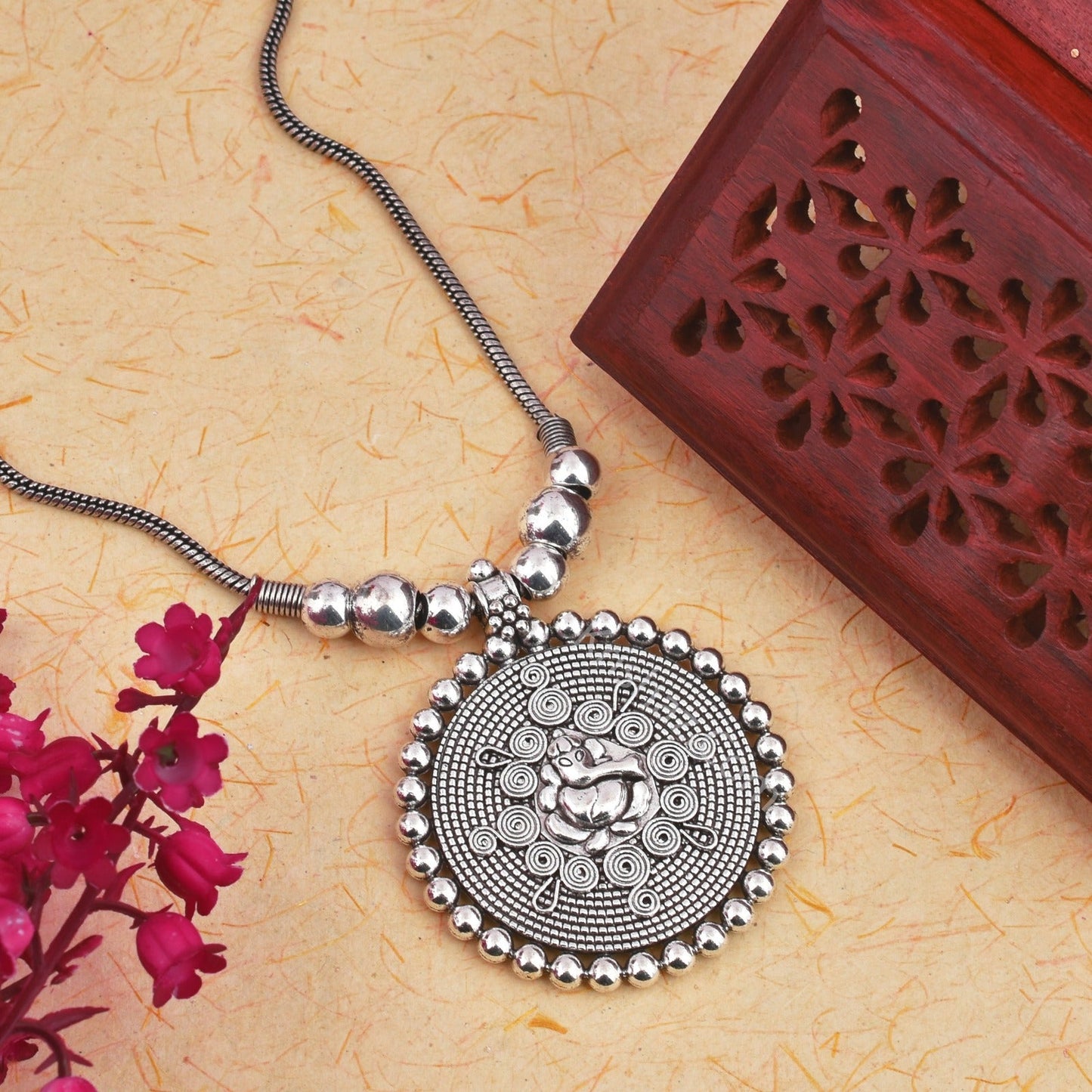 Ganesha Oxidized Necklace