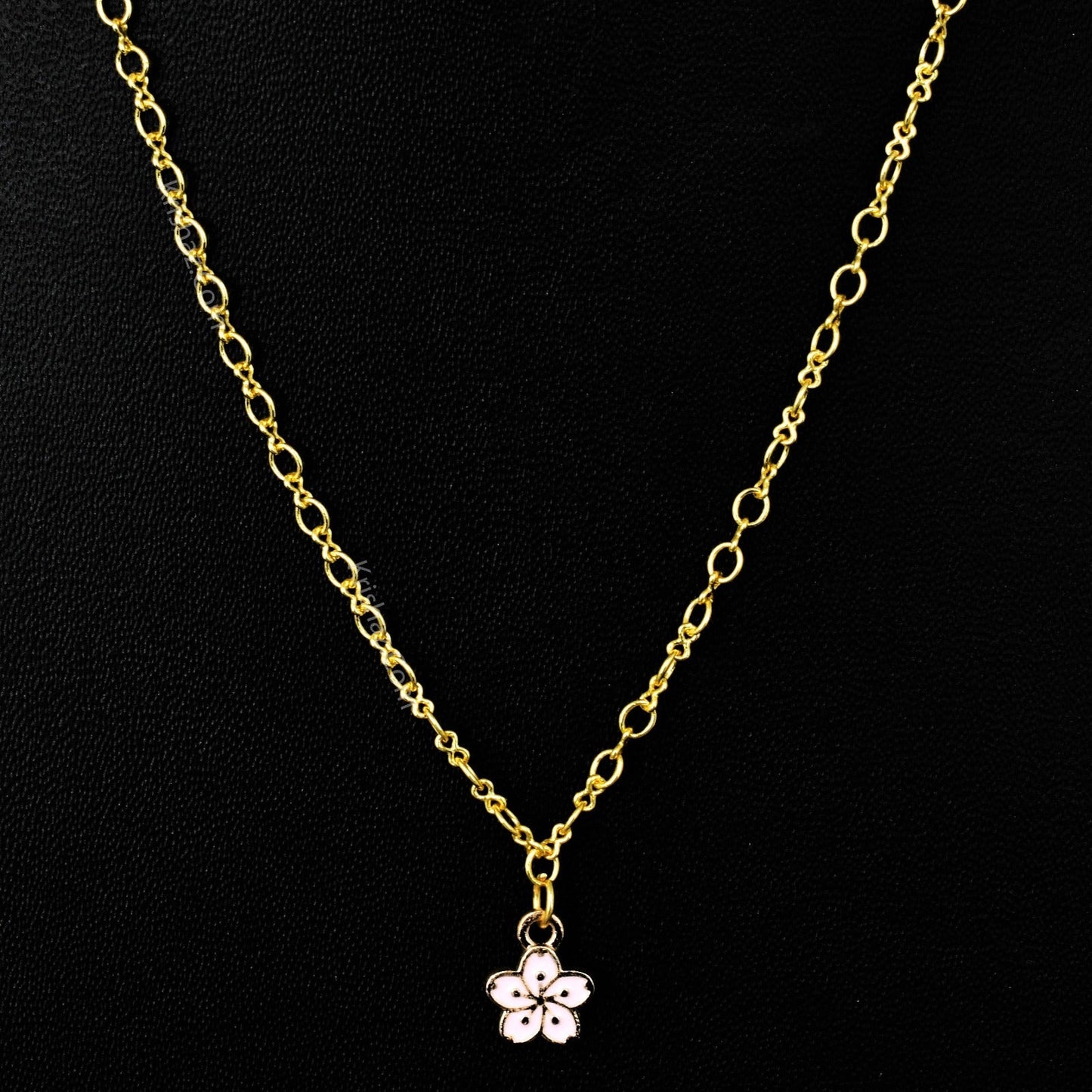 Gold Figure 8 Chain with Flower charms