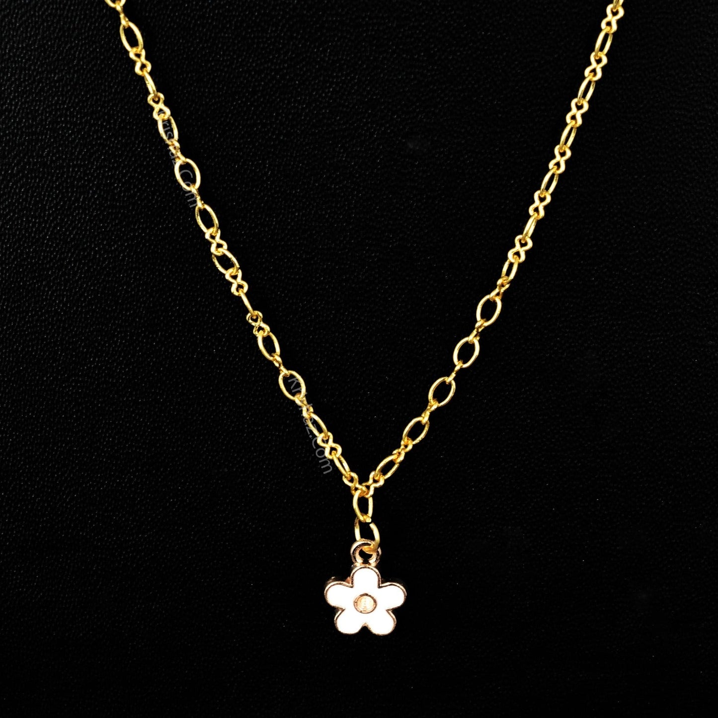 Gold Figure 8 Chain with Flower charms