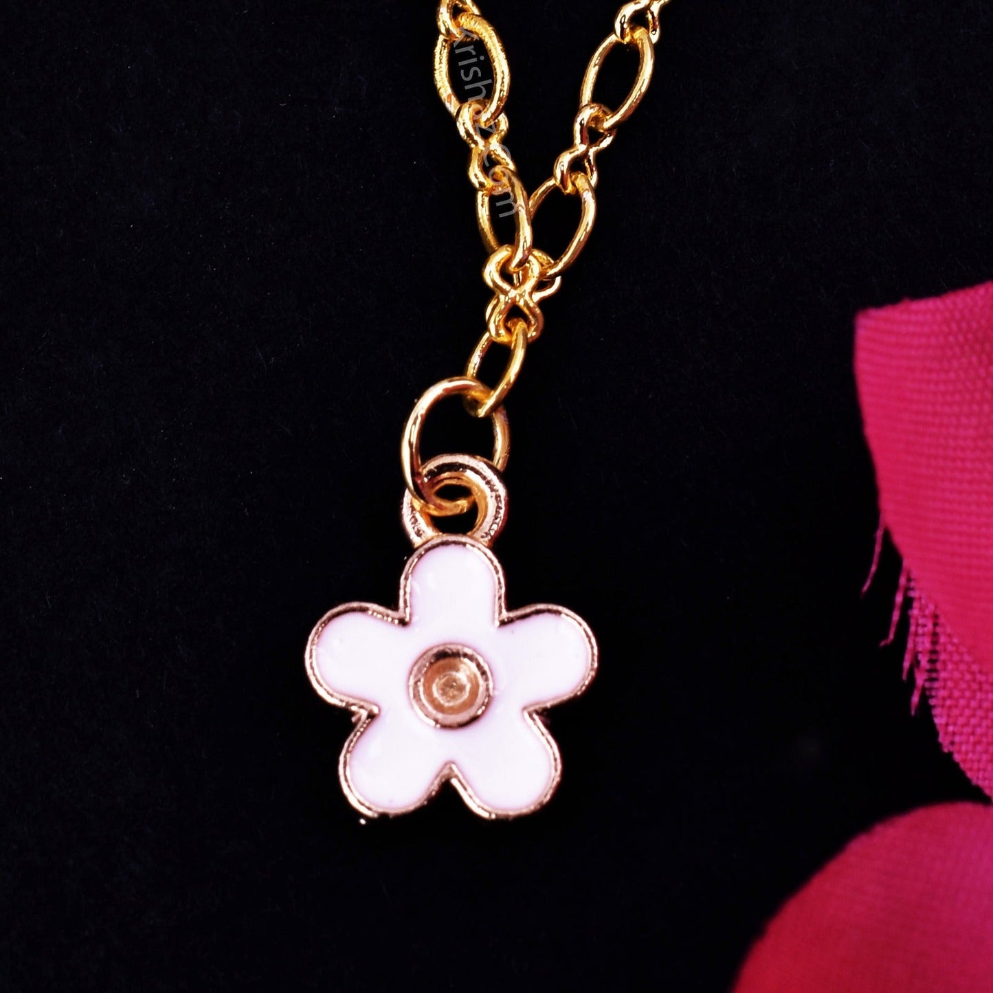 Gold Figure 8 Chain with Flower charms