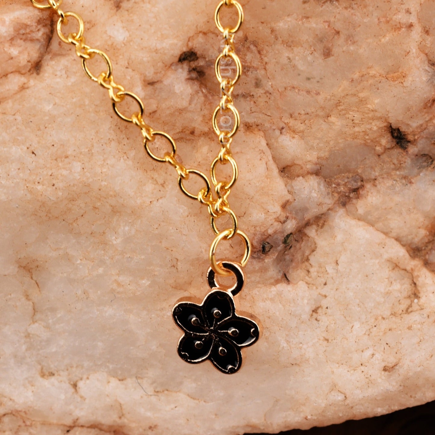 Gold Figure 8 Chain with Flower charms