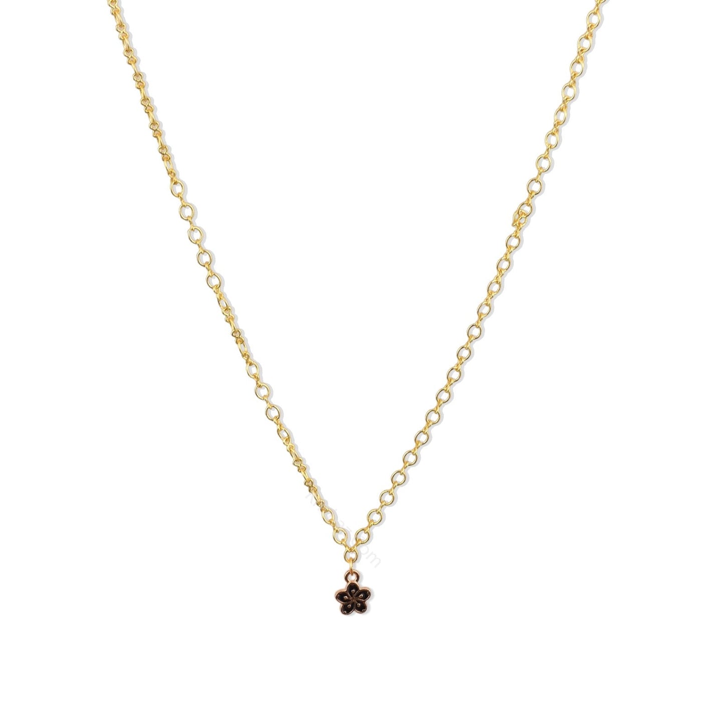 Gold Figure 8 Chain with Flower charms