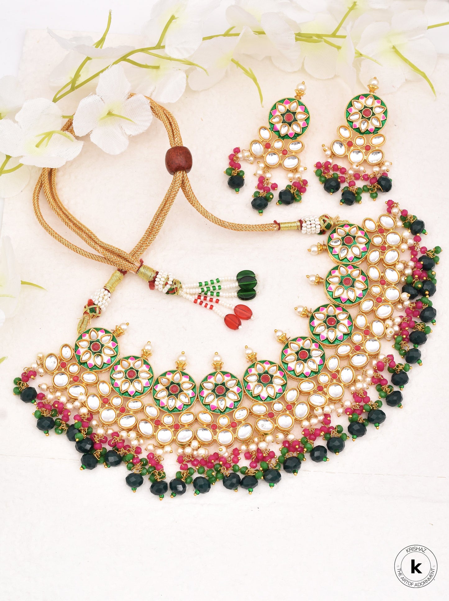 Tejaswini Golden Necklace Set