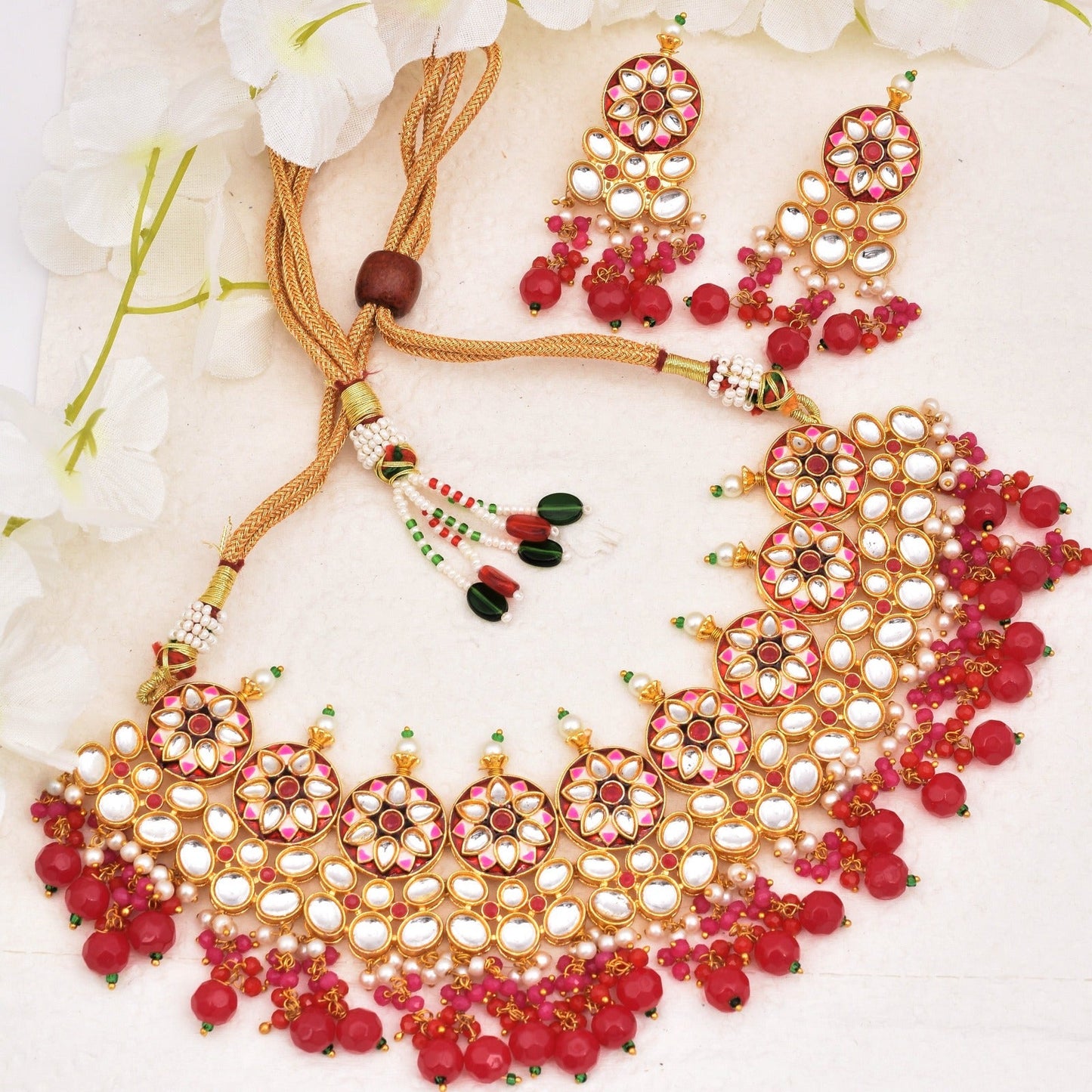 Tejaswini Golden Necklace Set