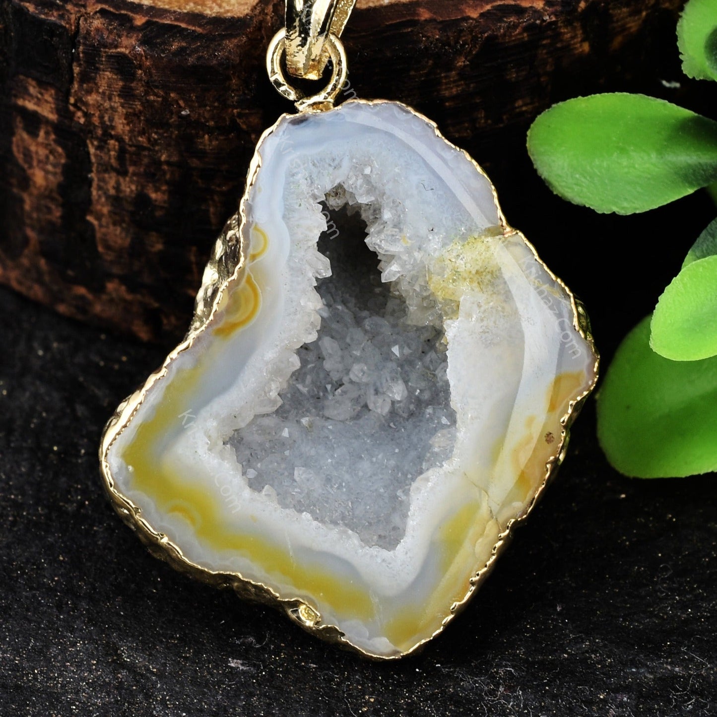 Natural Stone Pendant Natural Stone Pendant Charm With Cable Chain