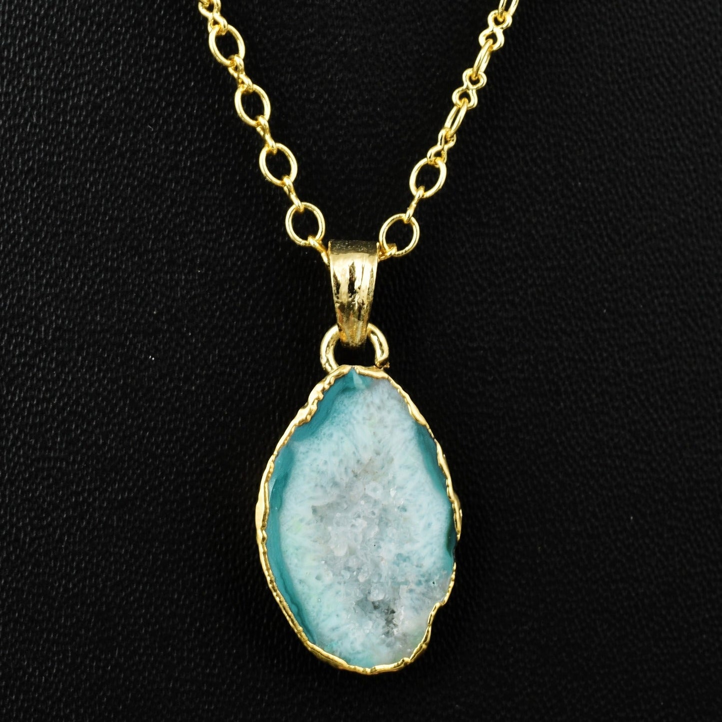 Natural Stone Pendant Natural Stone Pendant Charm With Figure 8 Chains