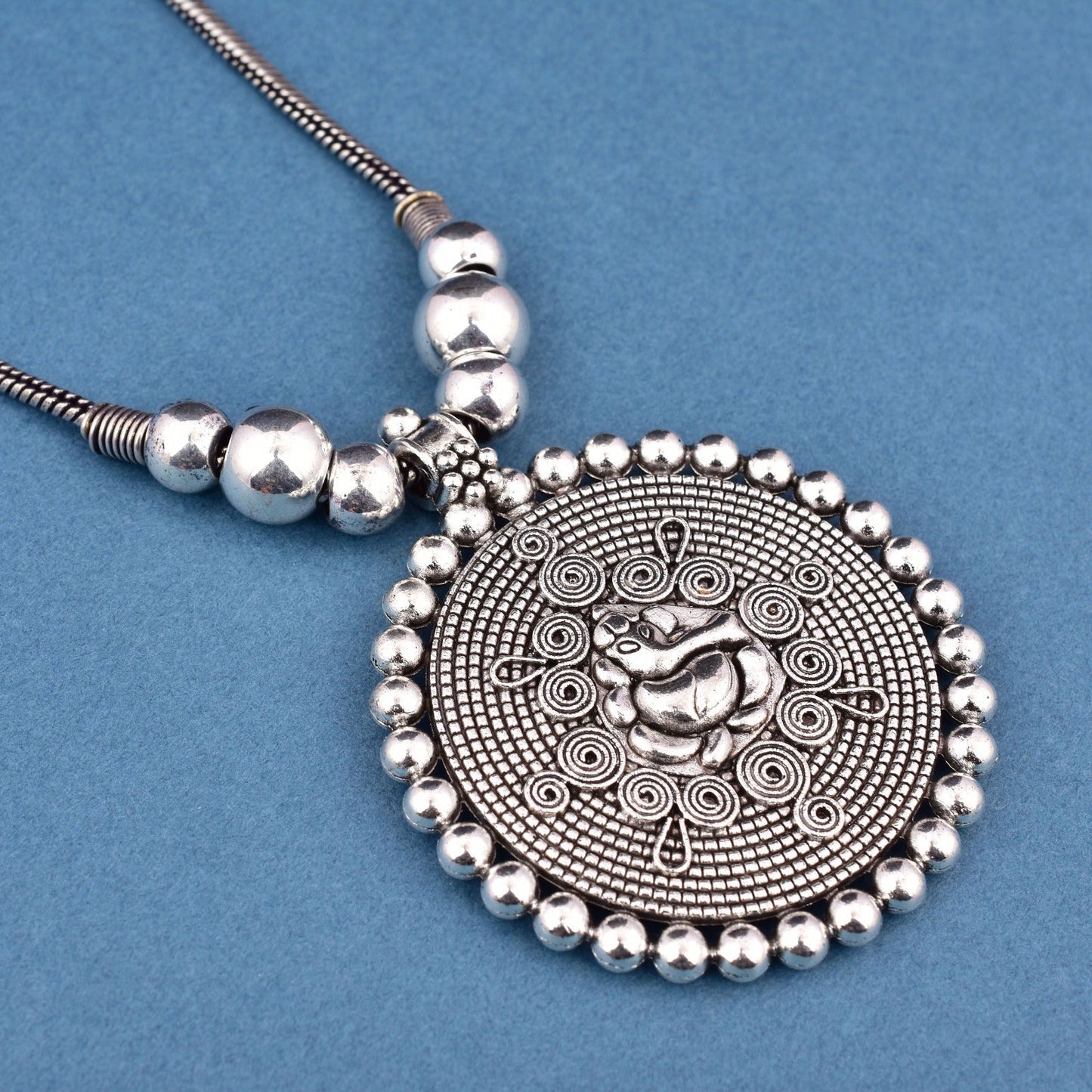 Ganesha Oxidized Necklace