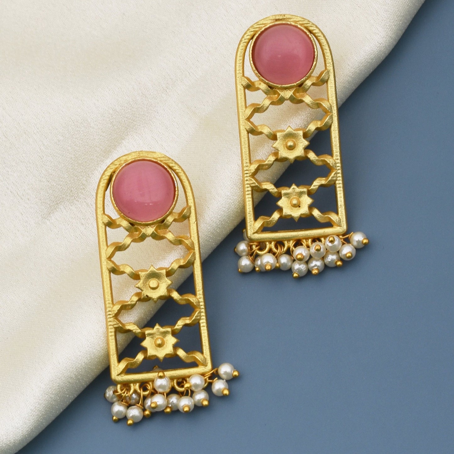 Priyali Matte Gold Stud Earrings