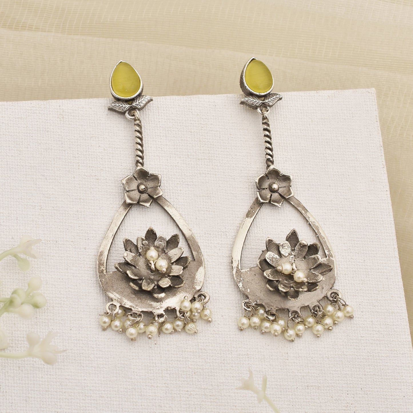 Madhavi Floral Dangler Earrings