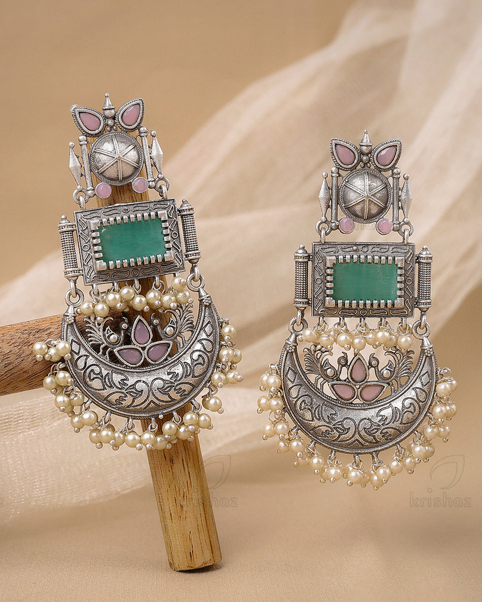 Noor Peacock Dangler Earrings