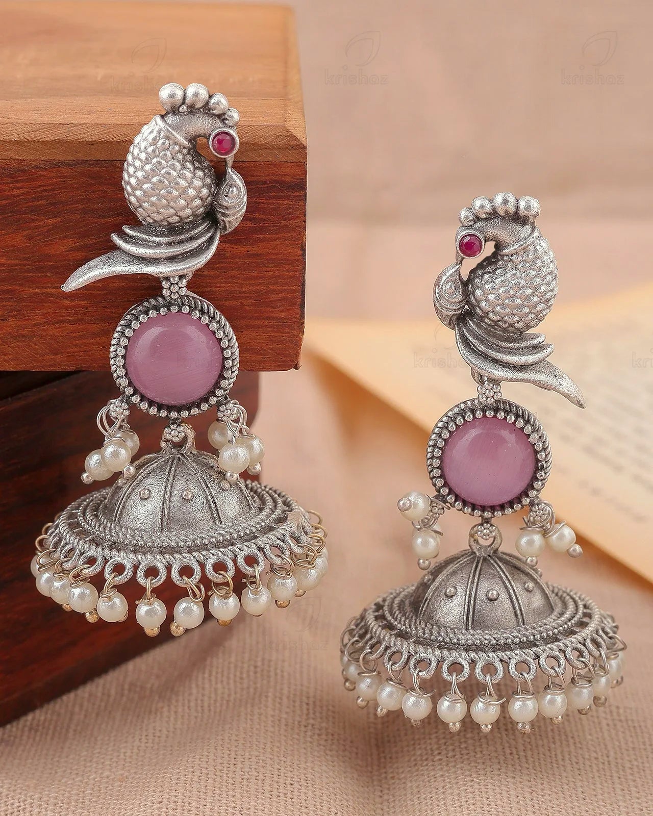 Parakeet Bird Jhumki Earrings