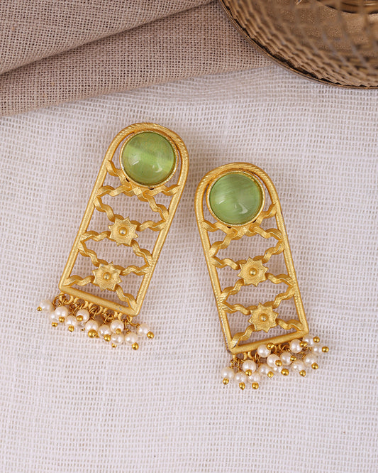 Priyali Matte Gold Stud Earrings
