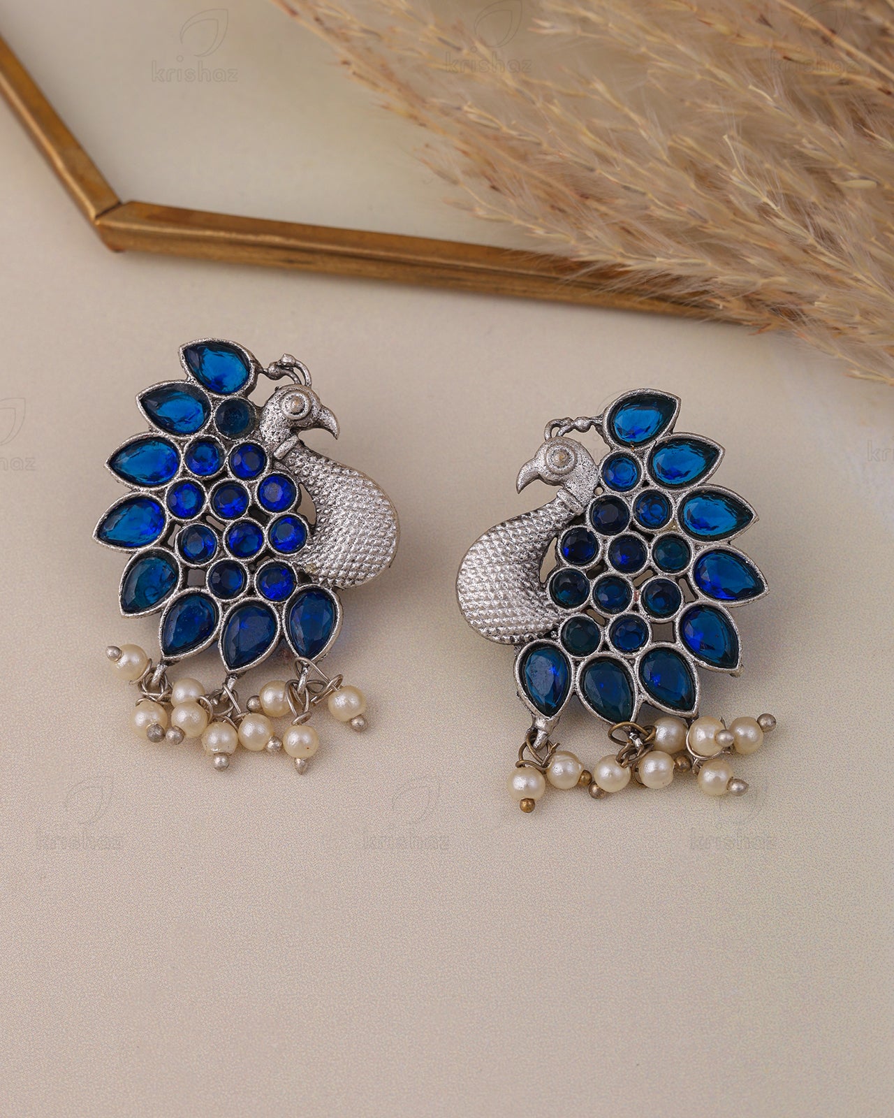 Maurya Peacock Stud Earrings - wxo