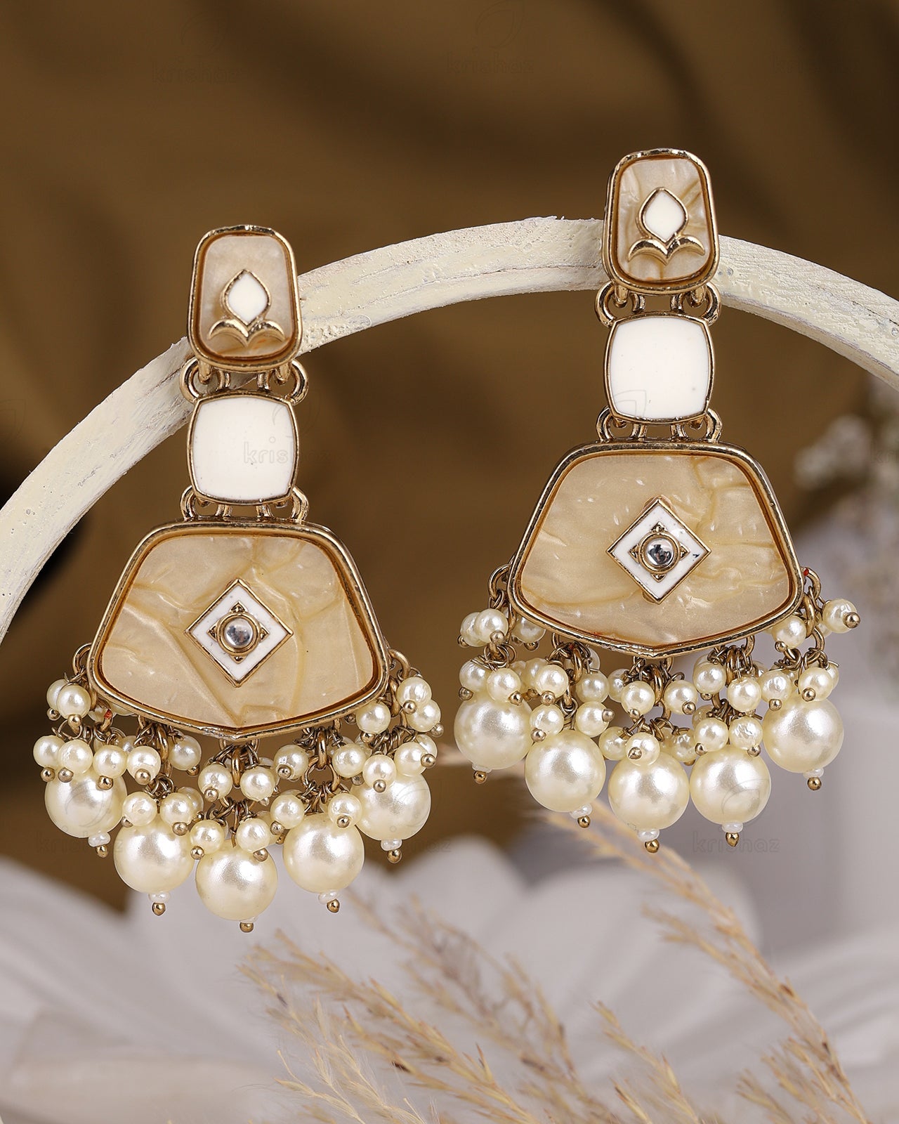 Roopam Kundan Dangler Earrings