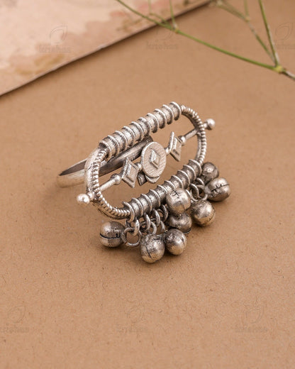 Moksha Silver Look Alike Adjustable Finger Ring