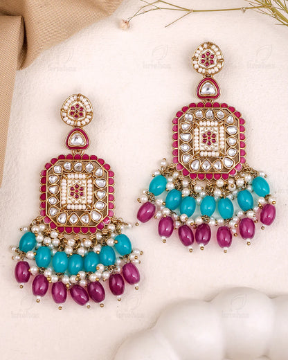 Pranali Kundan Dangler Earrings