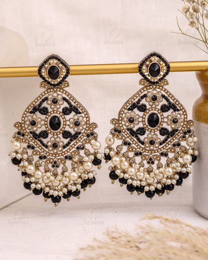 Rania Pakistani Kundan Dangler Earrings