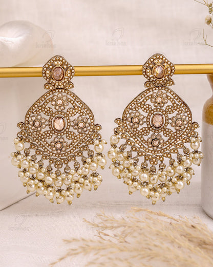 Rania Pakistani Kundan Dangler Earrings
