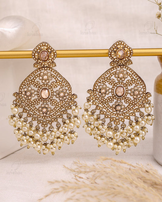 Rania Pakistani Kundan Dangler Earrings