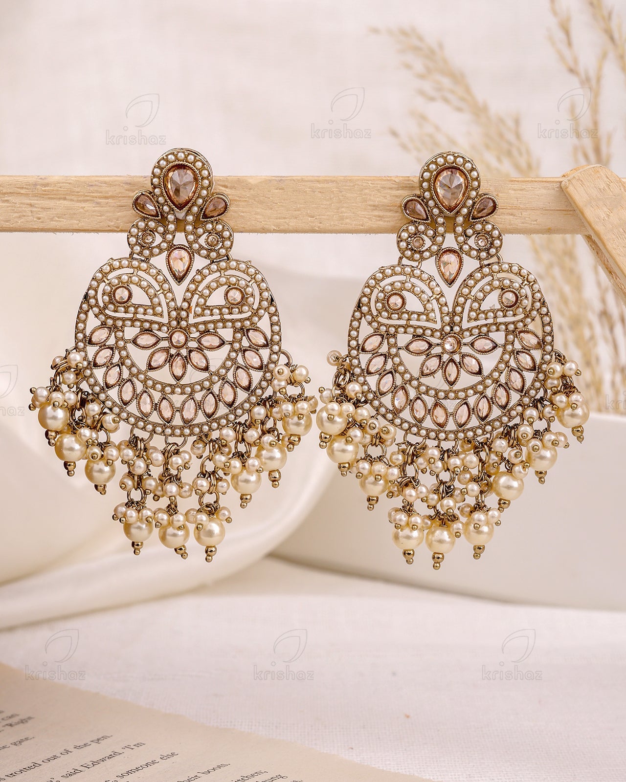 Ruhana Pakistani Kundan Dangler Earrings