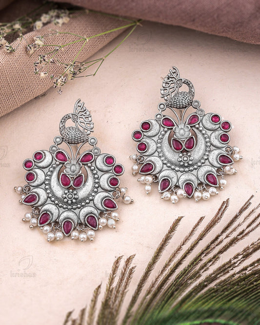 Saavan Peacock Studs Earrings