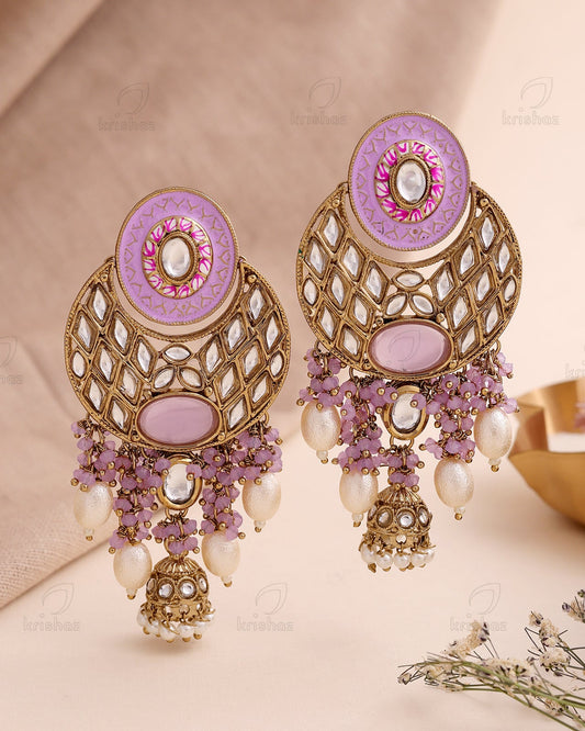 Faiza Kundan Dangler Earrings - RANG