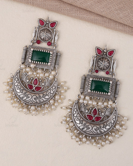 Noor Peacock Dangler Earrings