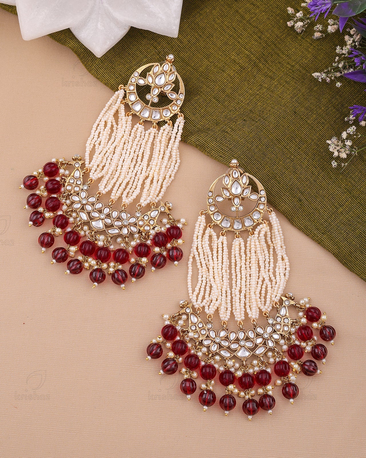 Wahida Kundan Dangler Earrings - RANG