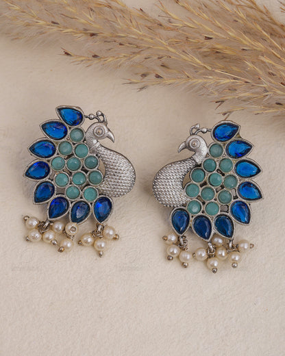 Maurya Peacock Stud Earrings - wxo