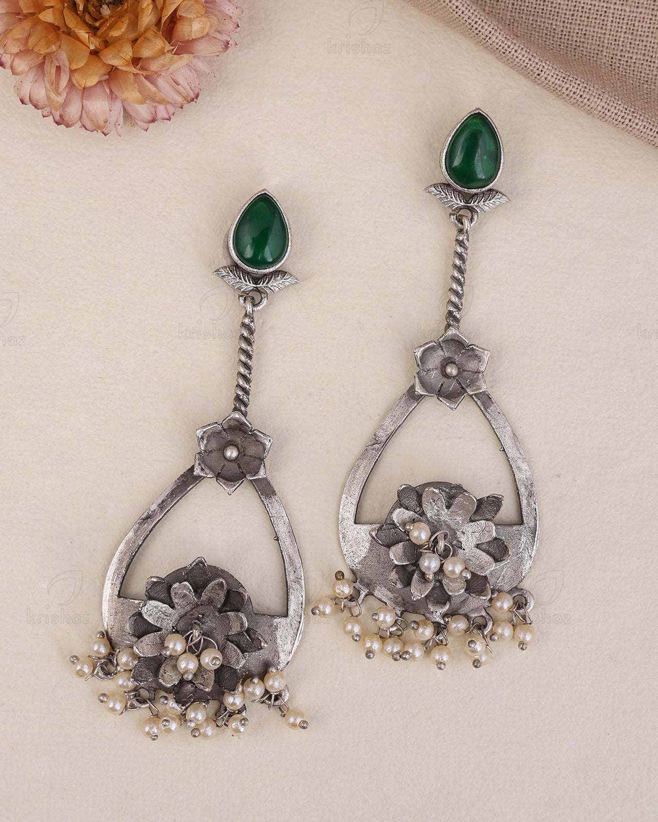 Madhavi Floral Dangler Earrings