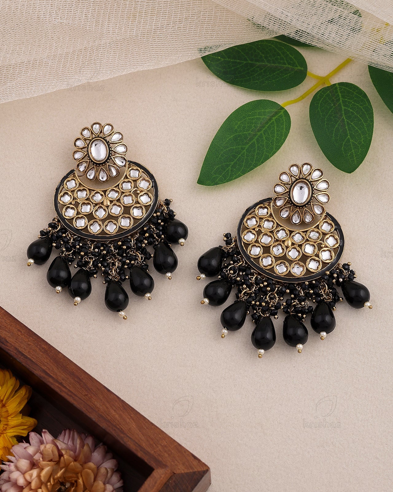 Rehmat Kundan Dangler Earrings - RANG