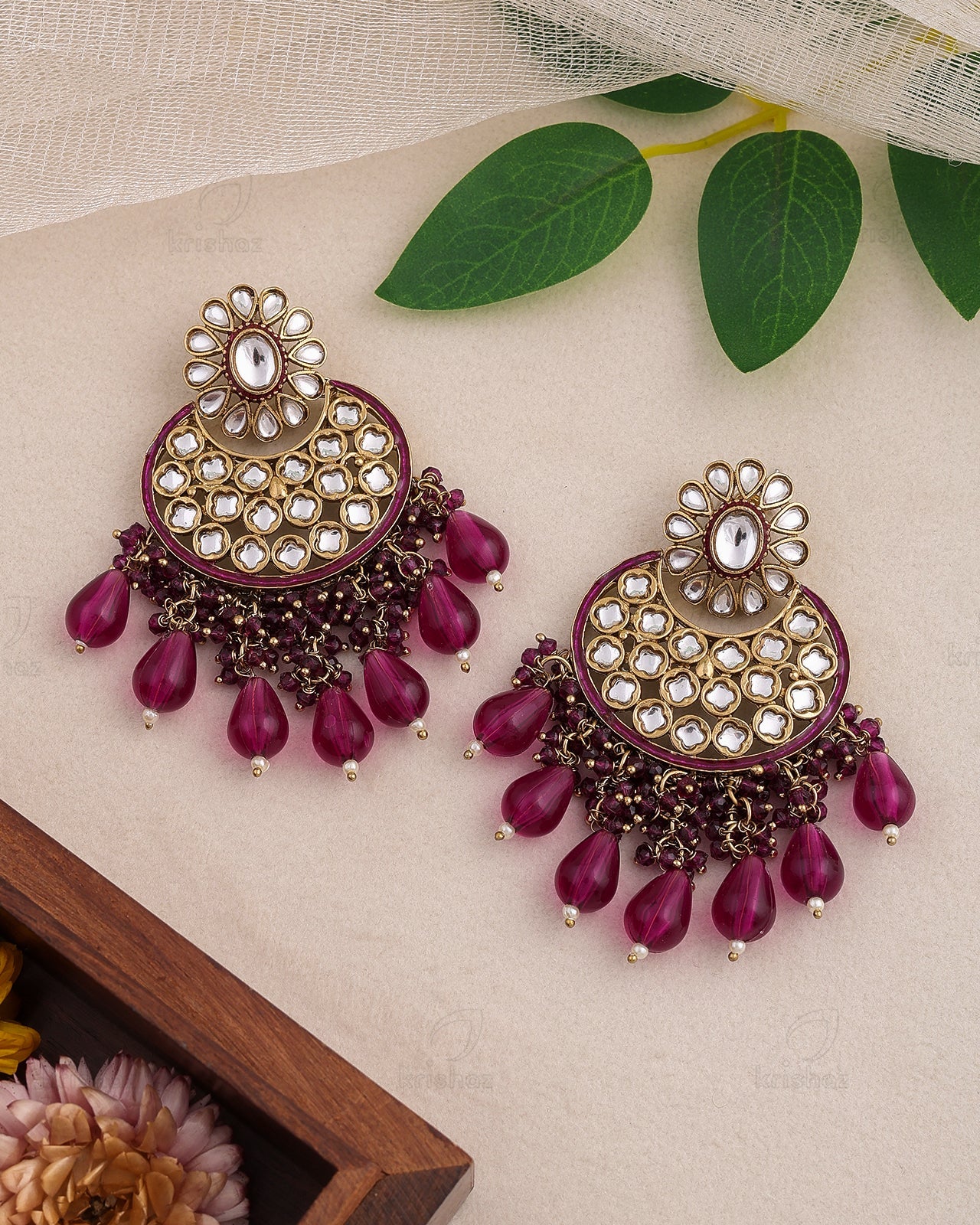 Rehmat Kundan Dangler Earrings - RANG