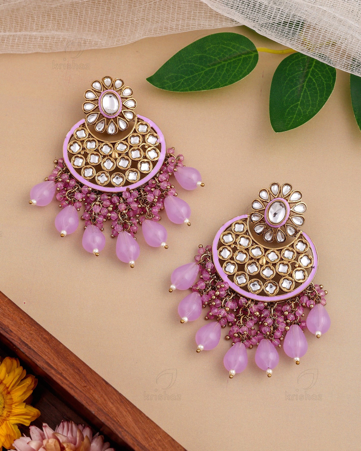 Rehmat Kundan Dangler Earrings - RANG