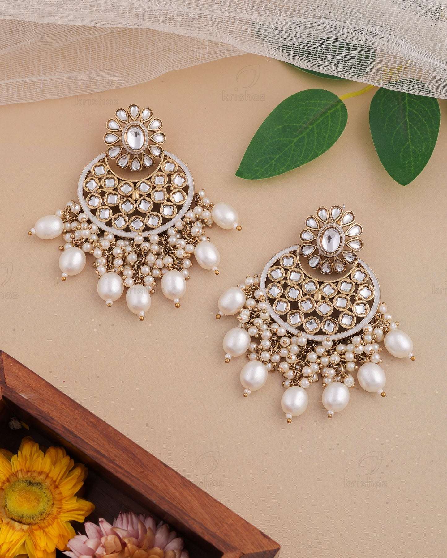 Rehmat Kundan Dangler Earrings - RANG