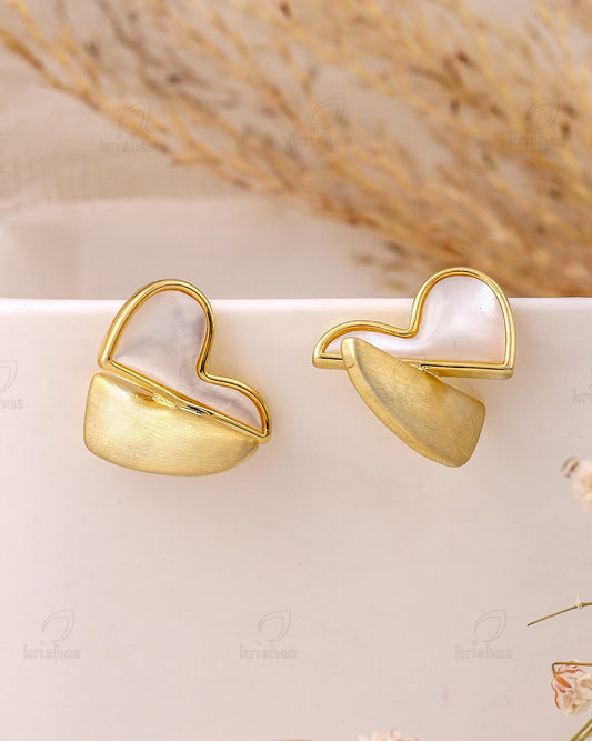 Cor Fashionable Matte Gold Stud Earrings