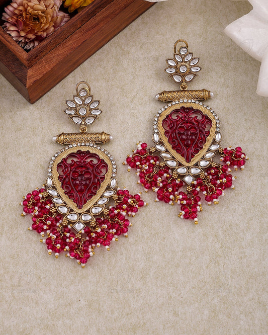 Sudhvi Kundan Dangler Earrings - RANG