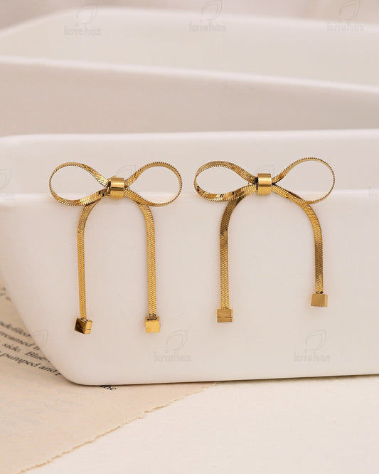 Eternal Love Bow Fashionable Dangler Earrings