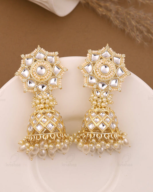 Megh Kundan Jhumki  Earrings