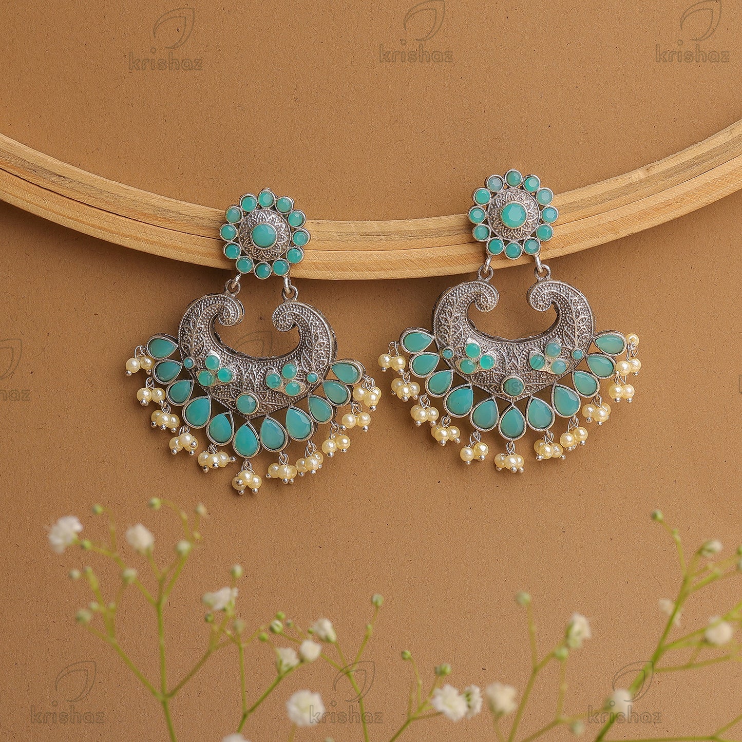 Saanjh Floral Dangler Earrings