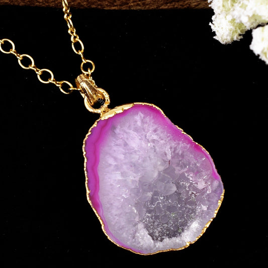 Natural Stone Pendant Natural Stone Pendant Charm With Figure 8 Chains