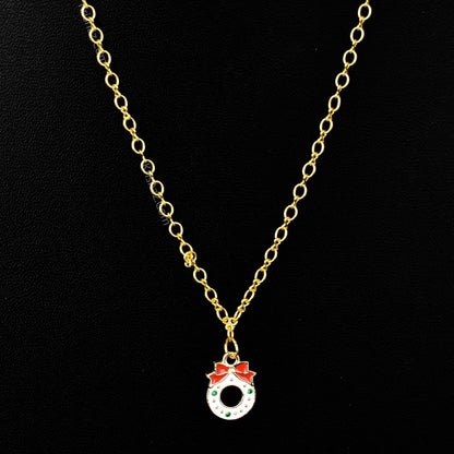 Gold Figure 8 Dainty Chains with Christmas charms