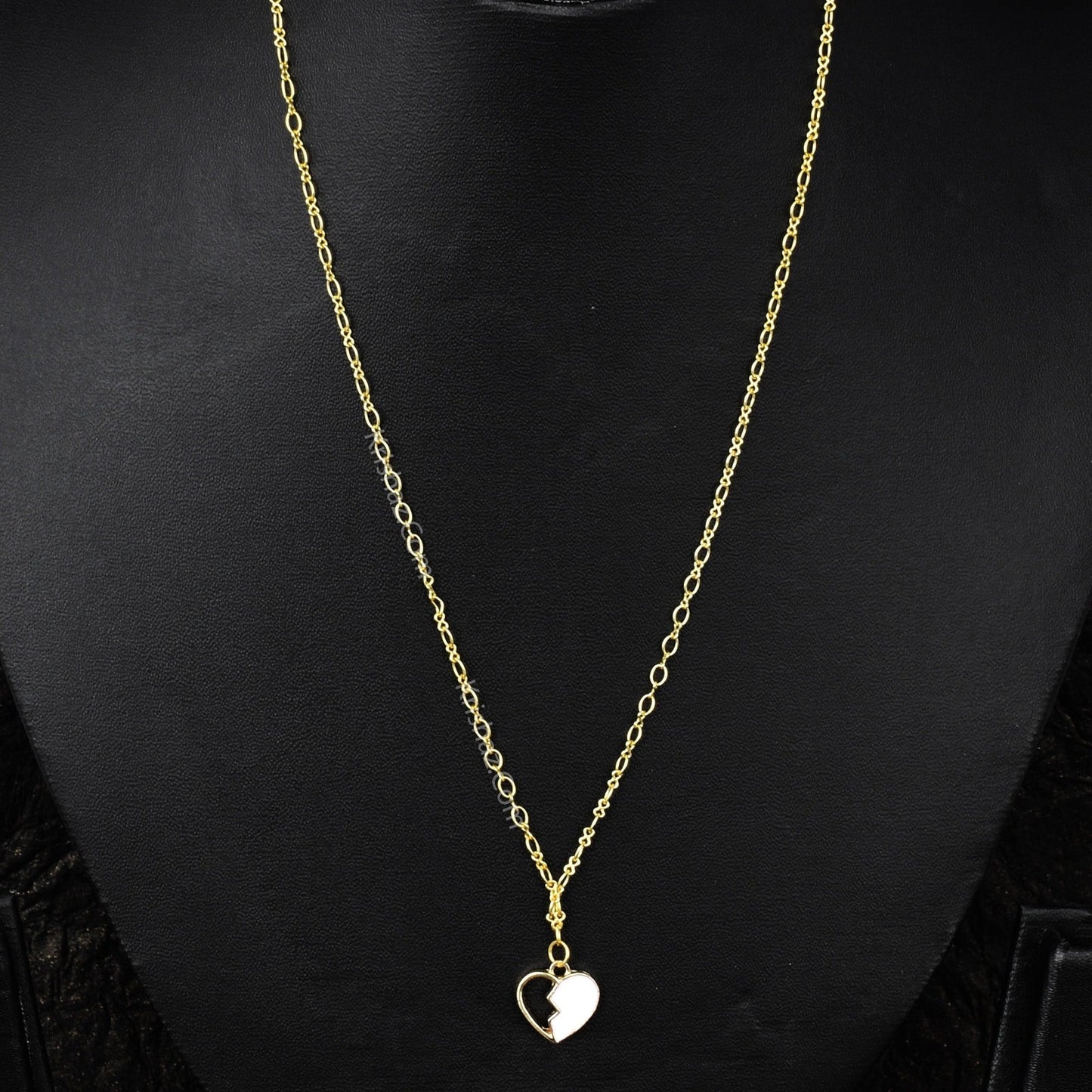 Gold Figure 8 Chain with Pink Heart charms