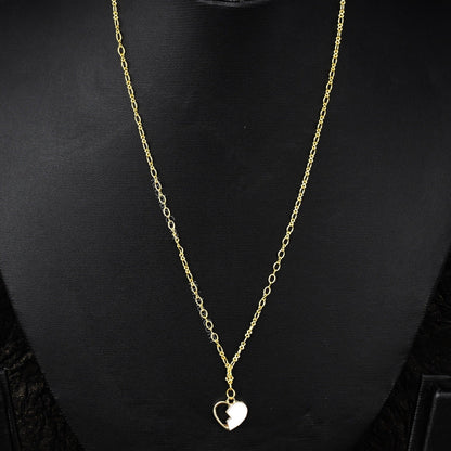 Gold Figure 8 Chain with Pink Heart charms