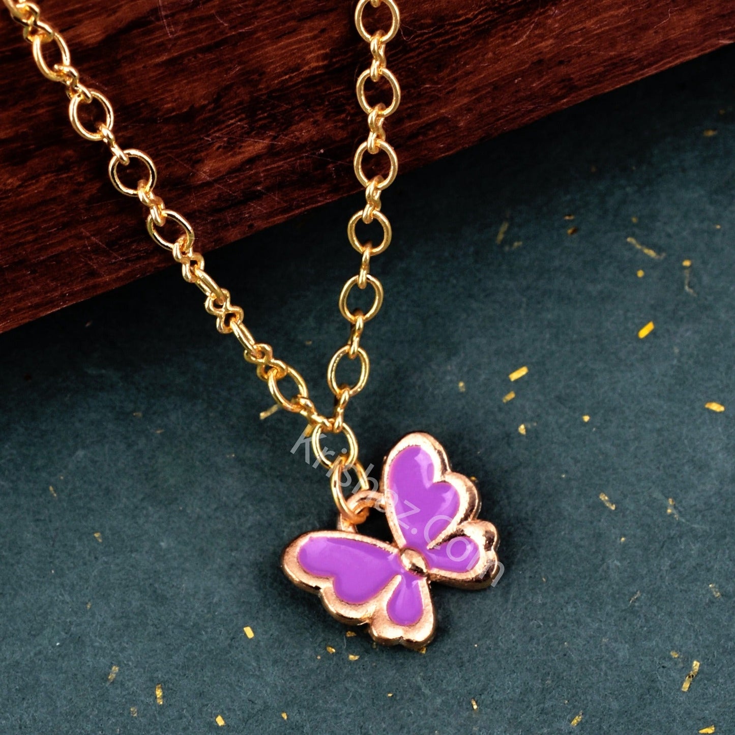 Gold Figure 8 Dainty Chains with Butterfly charms