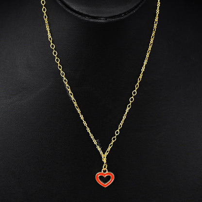 Gold Figure 8 Chain with Red Heart charms