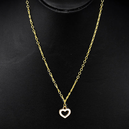 Gold Figure 8 Chain with White Heart Charms