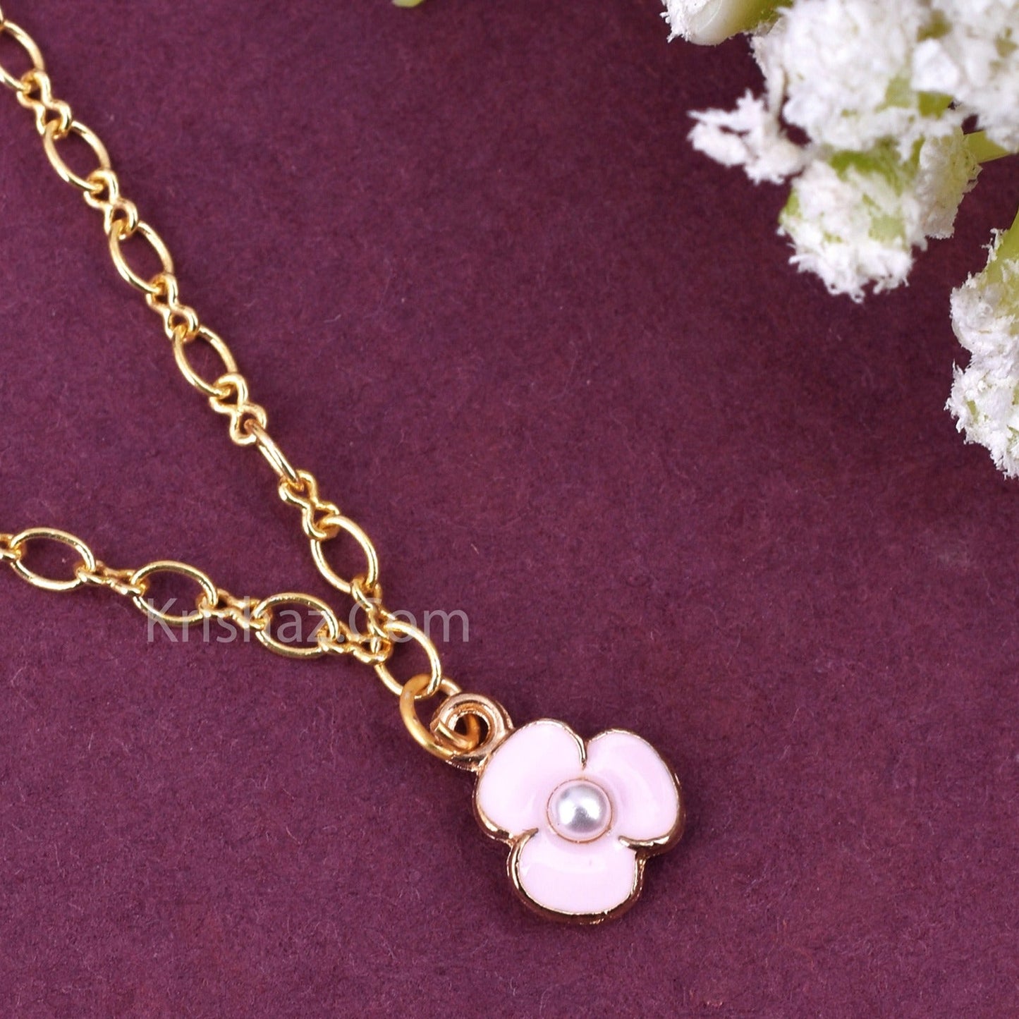 Gold Figure 8 Chain with Flower charms