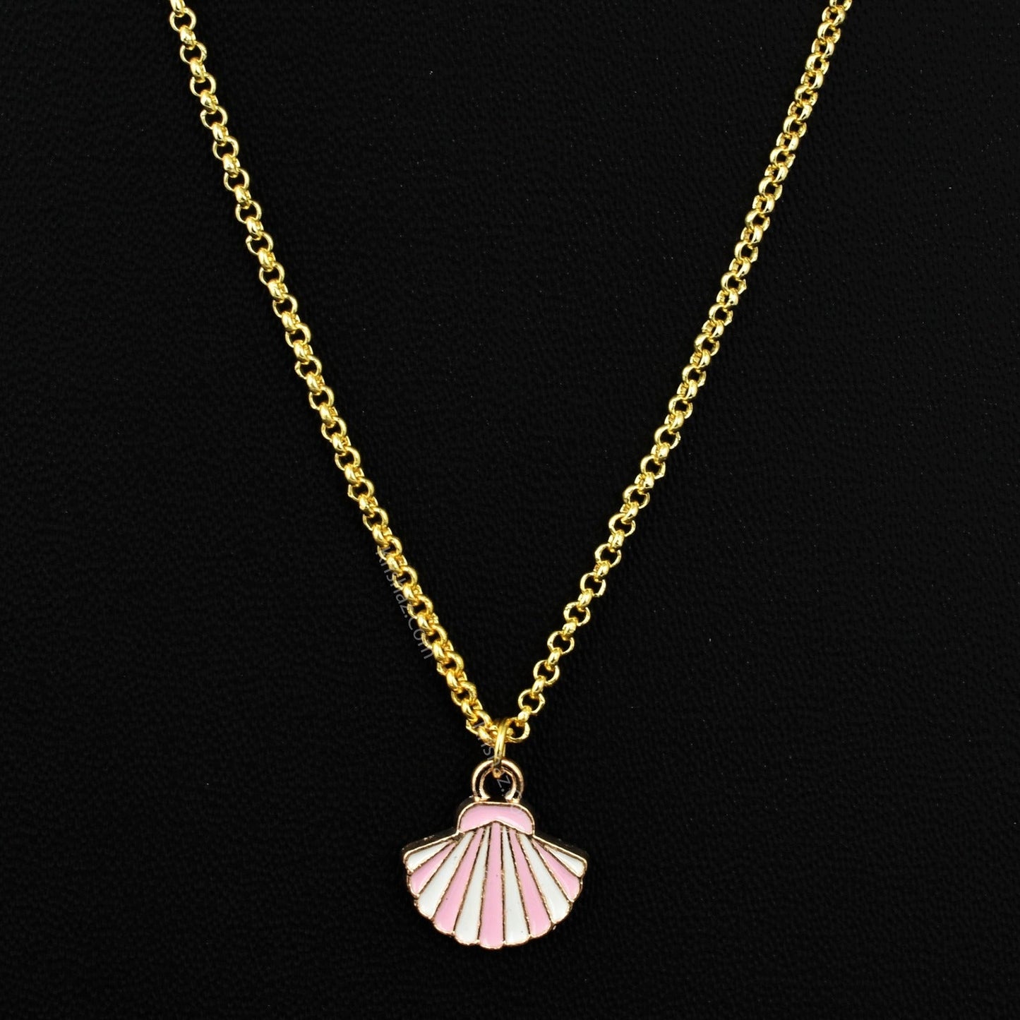 Gold Rolo Dainty Chains With shell charms