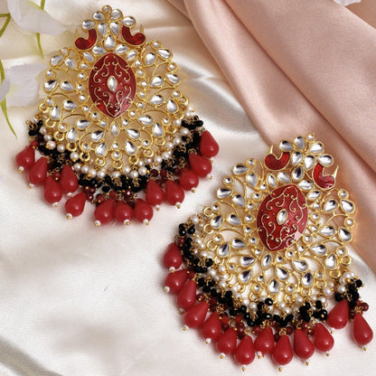 Udyati Beautiful Golden Dangler Earrings Set