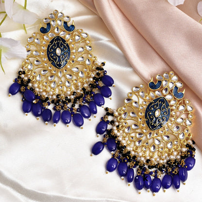 Udyati Beautiful Golden Dangler Earrings Set